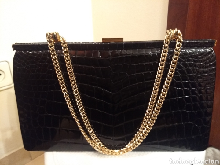 Antig&uuml;edades: Gran bolso cartera de cocodrilo - Foto 6