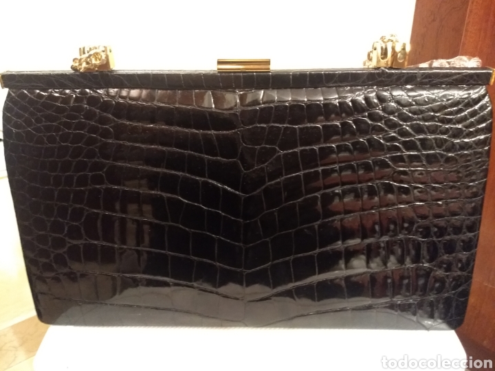 Antig&uuml;edades: Gran bolso cartera de cocodrilo - Foto 1
