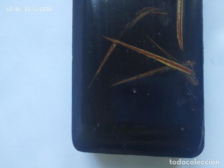 Antigüedades: Caja antigua China madera. 26 cm. Bambú. Pájaro - Foto 3 - 234775745