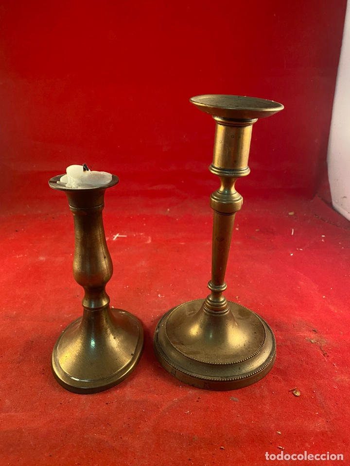 Antig&uuml;edades: Porta velas bronce - Foto 1