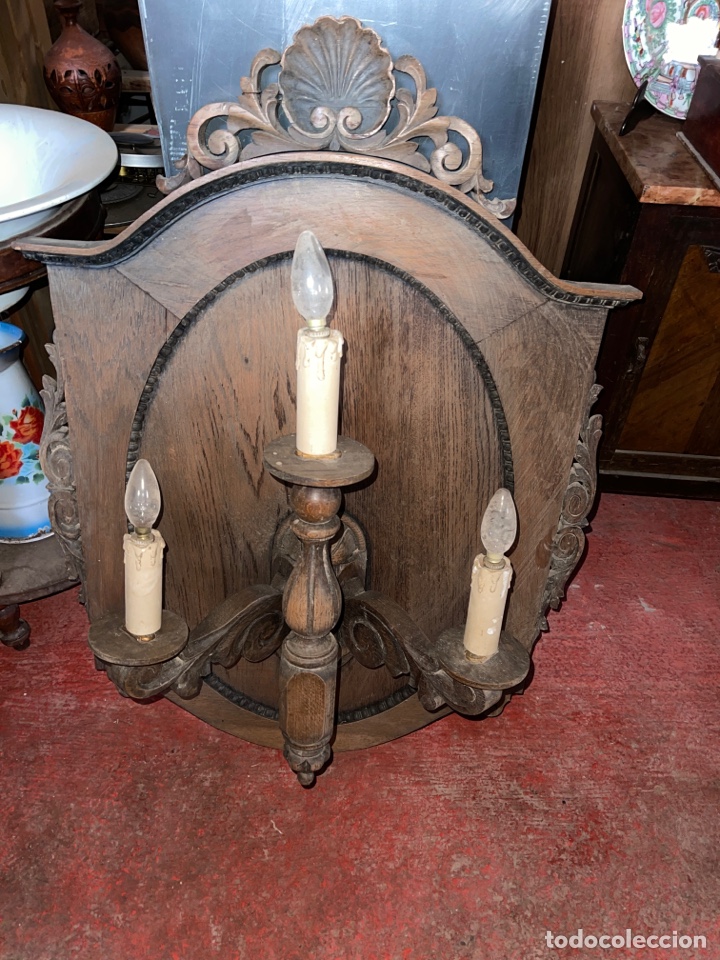 Antig&uuml;edades: Antiguo aplique de madera - Foto 2