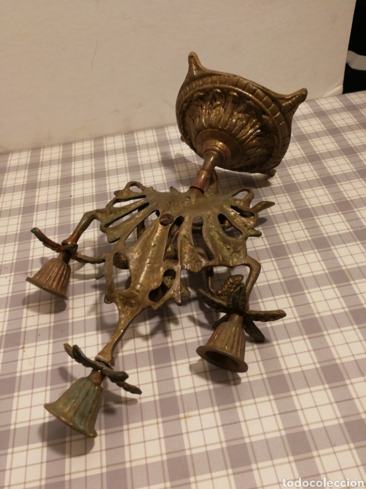 Antig&uuml;edades: CANDELABRO BRONCE TRES BRAZO - Foto 4