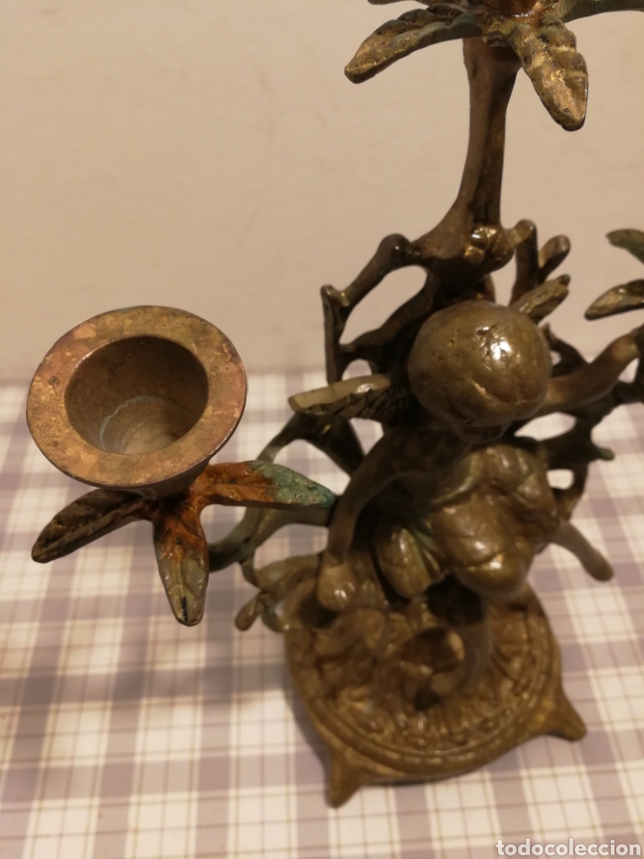 Antig&uuml;edades: CANDELABRO BRONCE TRES BRAZO - Foto 6