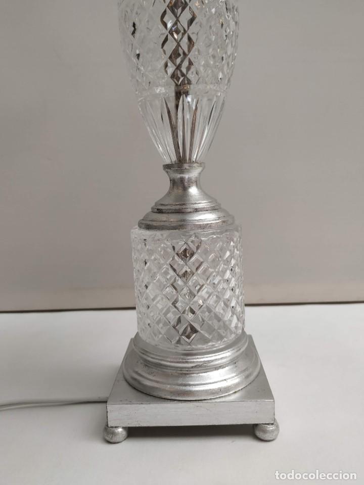 Antig&uuml;edades: L&aacute;mpara metal y cristal - Foto 2