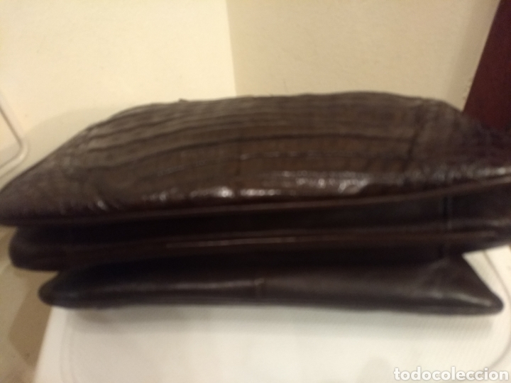 Antig&uuml;edades: Bolso de piel gris&aacute;ceo - Foto 5