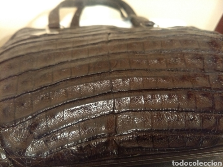 Antig&uuml;edades: Bolso de piel gris&aacute;ceo - Foto 7