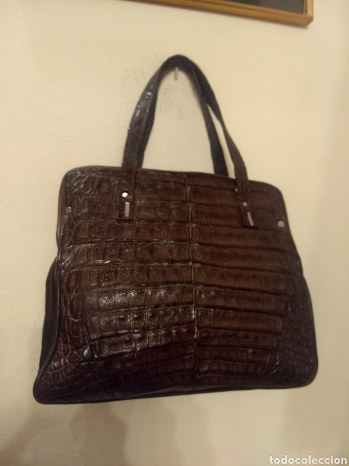Antig&uuml;edades: Bolso de piel gris&aacute;ceo - Foto 9