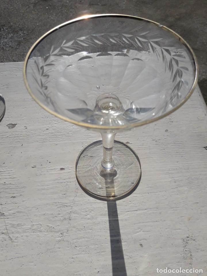 Antig&uuml;edades: 4 copas de cristal tallado - Foto 3