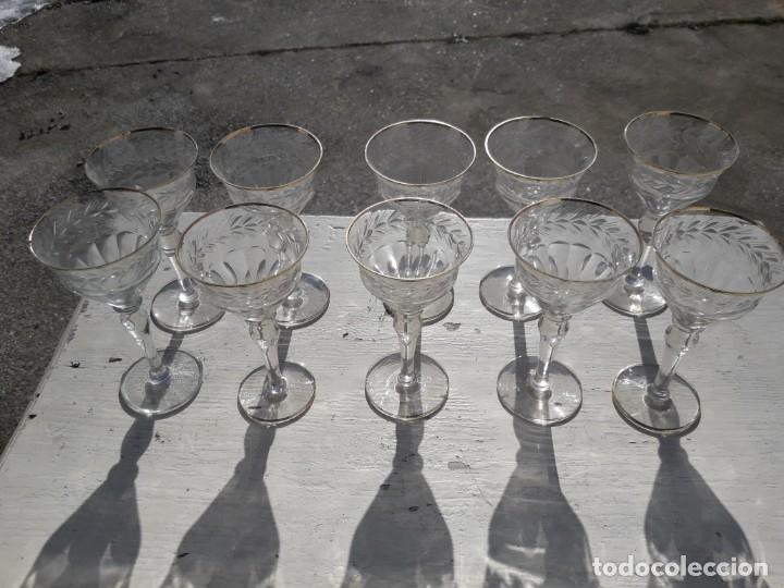 Antig&uuml;edades: 10 copas de cristal tallado - Foto 1