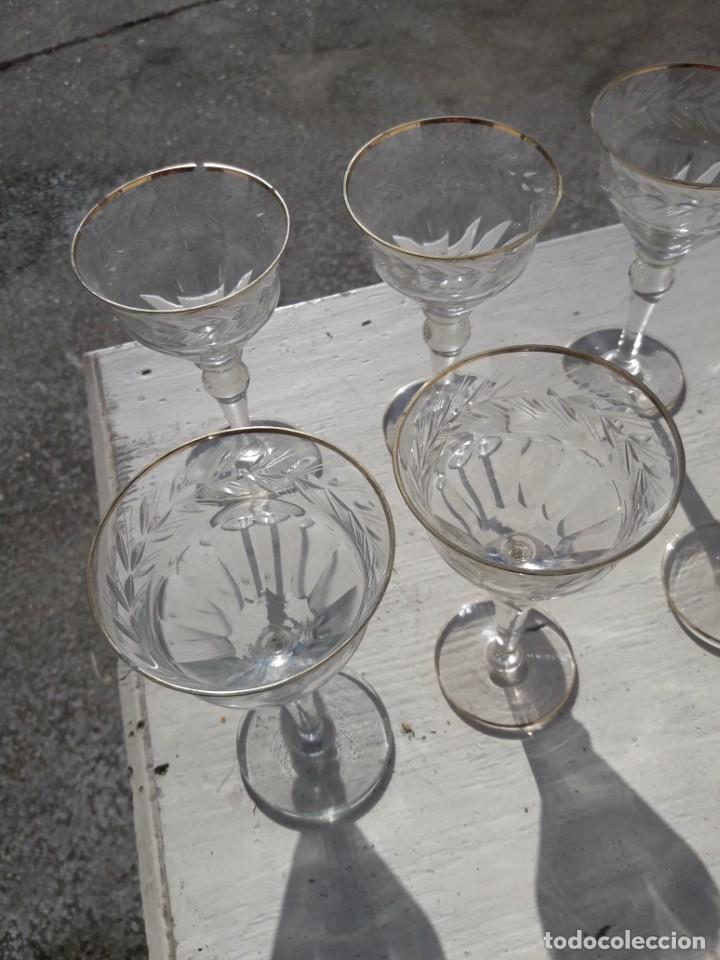 Antig&uuml;edades: 10 copas de cristal tallado - Foto 2