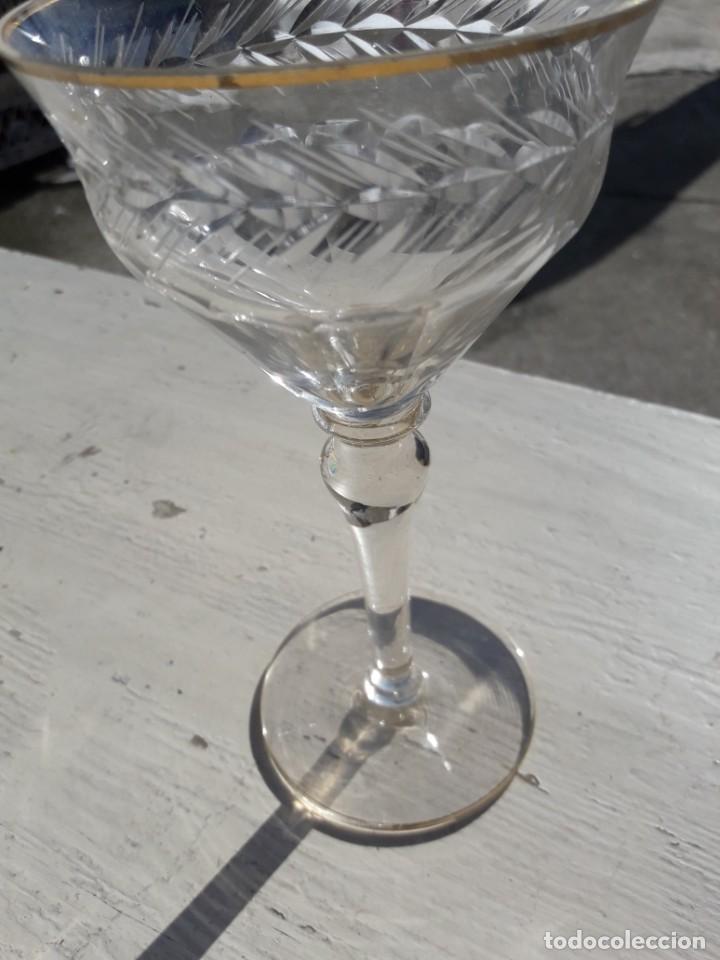 Antig&uuml;edades: 2 copas de cristal tallado - Foto 5