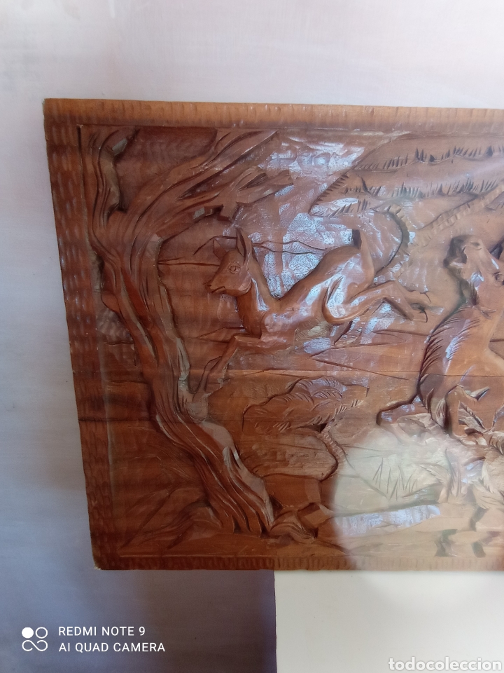 Antig&uuml;edades: Cuadro de madera titul&oacute; la caza - Foto 2
