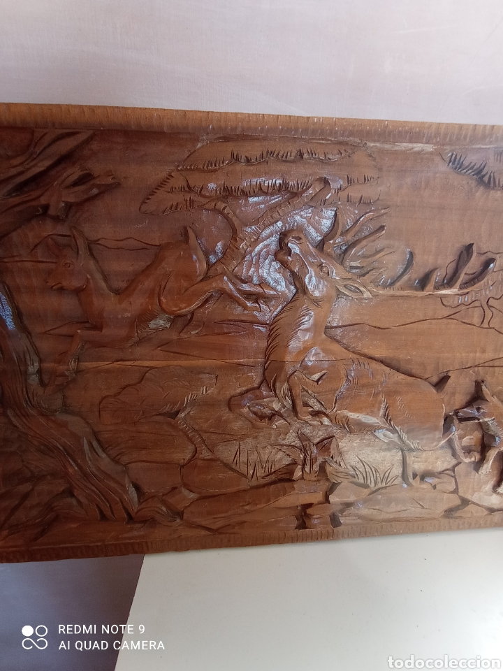 Antig&uuml;edades: Cuadro de madera titul&oacute; la caza - Foto 3