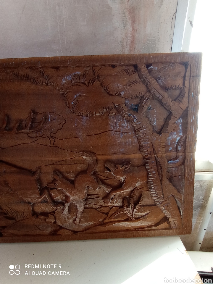 Antig&uuml;edades: Cuadro de madera titul&oacute; la caza - Foto 6