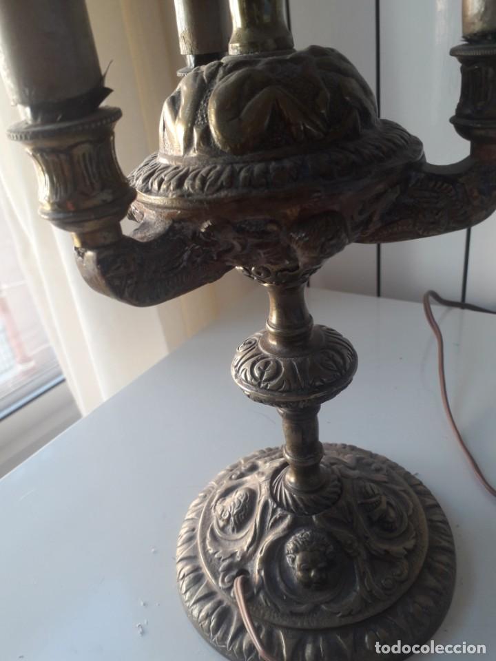 Antig&uuml;edades: Lampara de mesa bronce - Foto 7