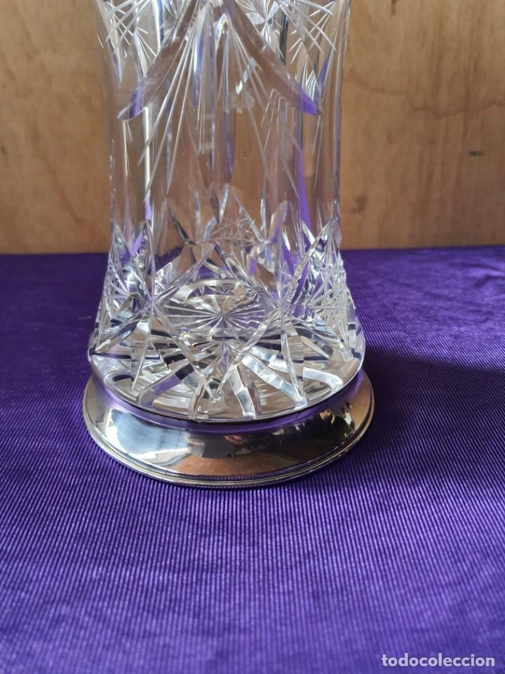 Antig&uuml;edades: FLORERO PLATA Y CRISTAL 29cms x 13 cms - Foto 3