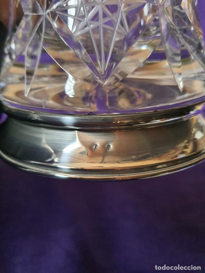 Antig&uuml;edades: FLORERO PLATA Y CRISTAL 29cms x 13 cms - Foto 4
