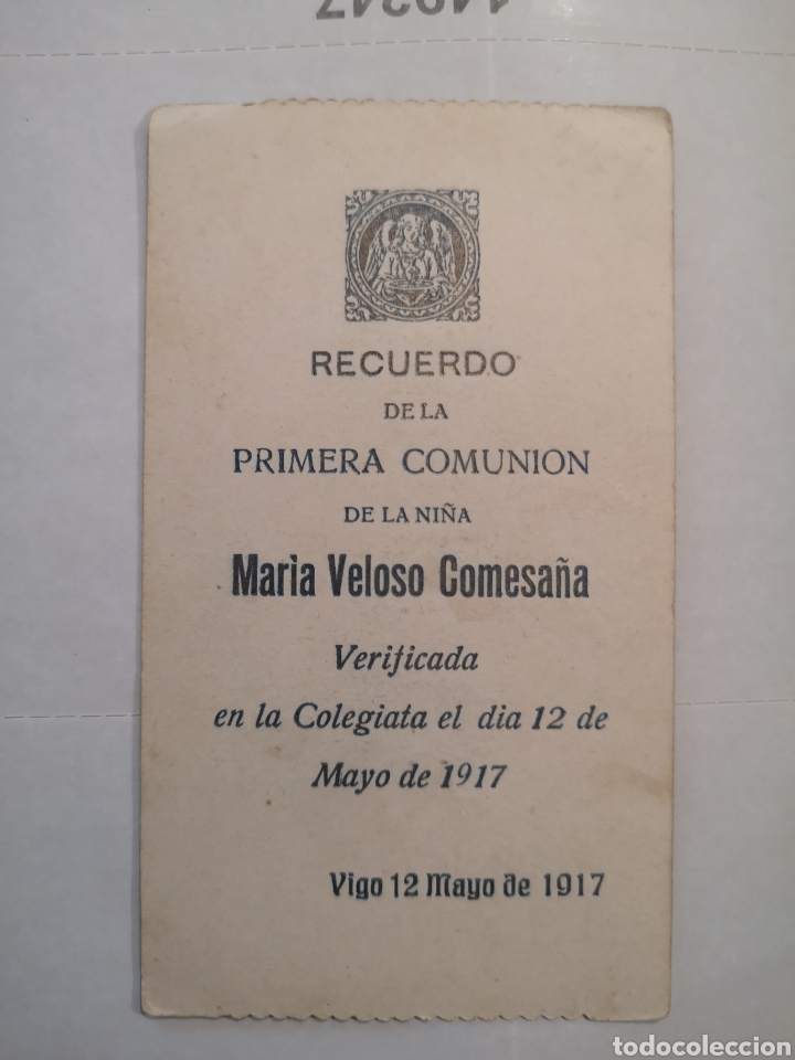 Antig&uuml;edades: Recuerdo Primera Comuni&oacute;n 1917 - Foto 2