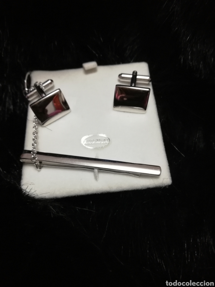 Antig&uuml;edades: CONJUNTO PILLACORBATAS Y GEMELOS PLATA DE LEY - Foto 1