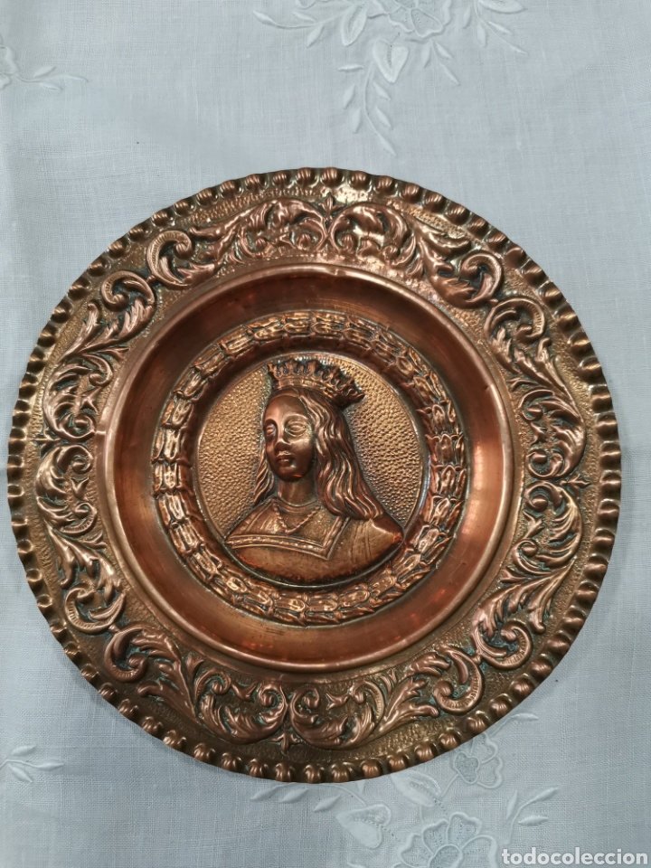 Antig&uuml;edades: Platos de cobre reyes cat&oacute;licos - Foto 2