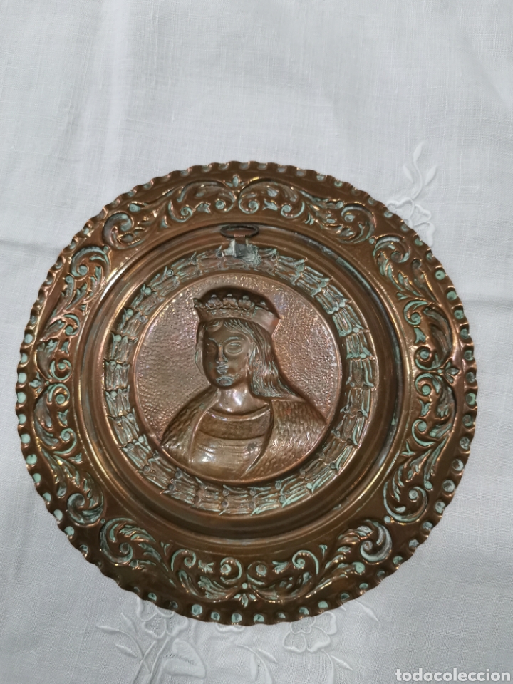 Antig&uuml;edades: Platos de cobre reyes cat&oacute;licos - Foto 3