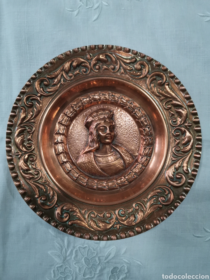 Antig&uuml;edades: Platos de cobre reyes cat&oacute;licos - Foto 1
