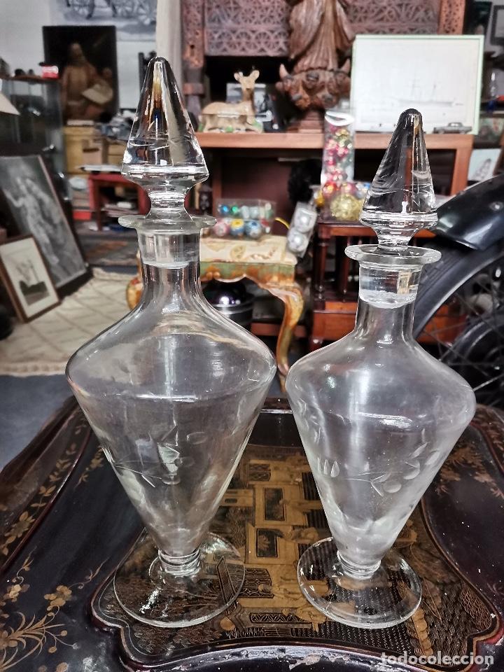 Antig&uuml;edades: PAREJA DE LICORERAS EN CRYSTAL - Foto 1