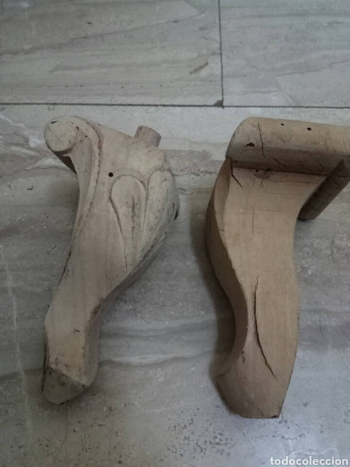 Antig&uuml;edades: Pareja patas de muebles para restaurar - Foto 3