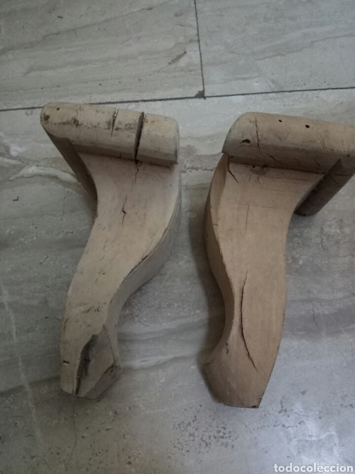 Antig&uuml;edades: Pareja patas de muebles para restaurar - Foto 4