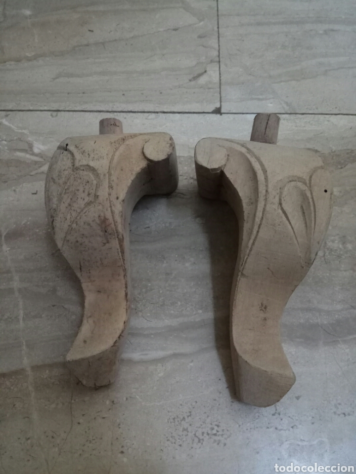 Antig&uuml;edades: Pareja patas de muebles para restaurar - Foto 1