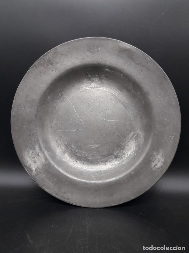 Antig&uuml;edades: Plato de esta&ntilde;o siglo XIX - Foto 1