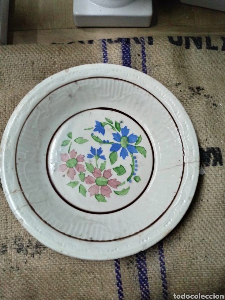 Antig&uuml;edades: Lebrillo de.ceramica con flores - Foto 6