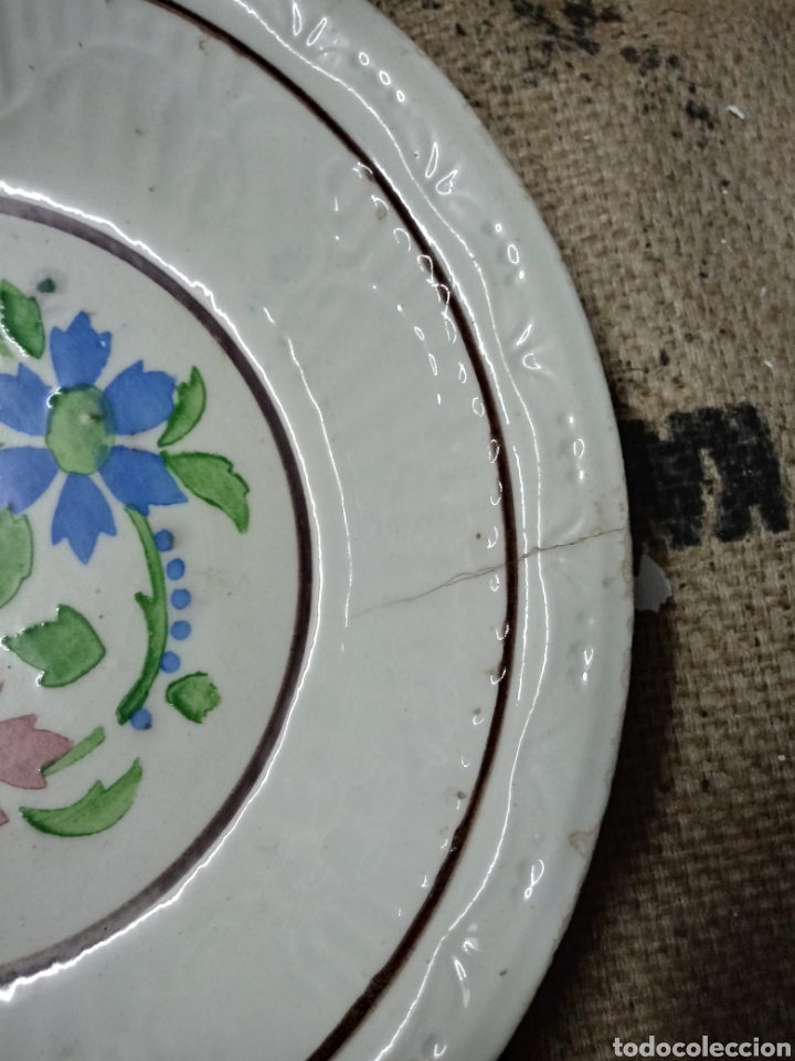 Antig&uuml;edades: Lebrillo de.ceramica con flores - Foto 7