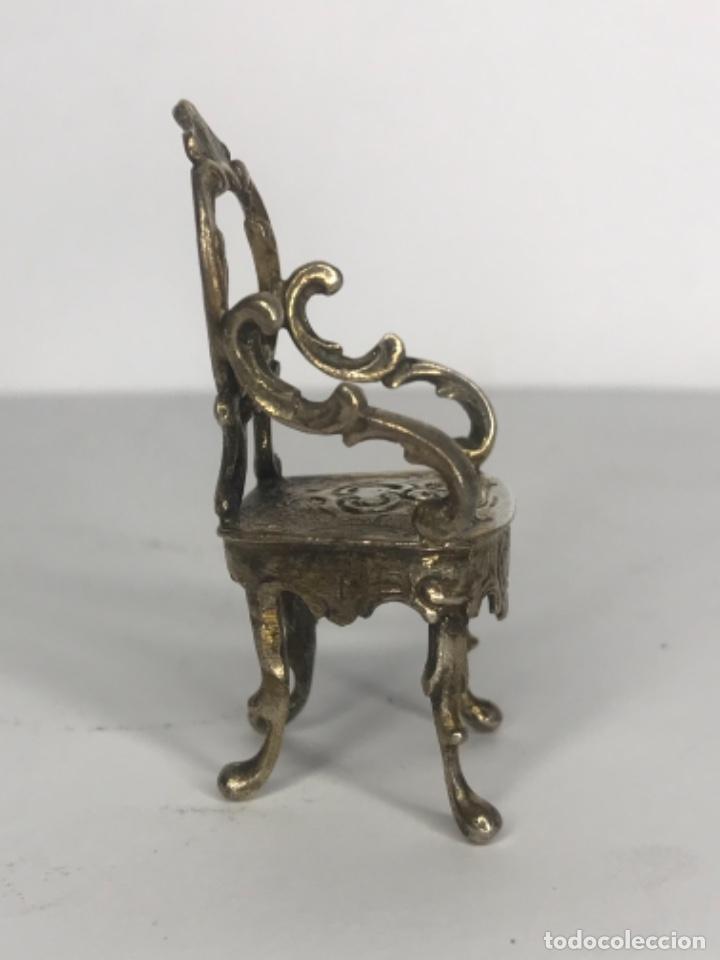 Antig&uuml;edades: SILLON DE PLATA DE LEY MINIATURA. FINALES S.XIX. - Foto 2