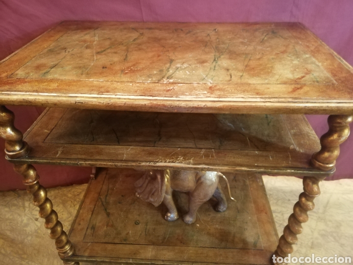 Antig&uuml;edades: MESA ESTUCADA DE 2 ALTURAS CON RUEDAS - Foto 4