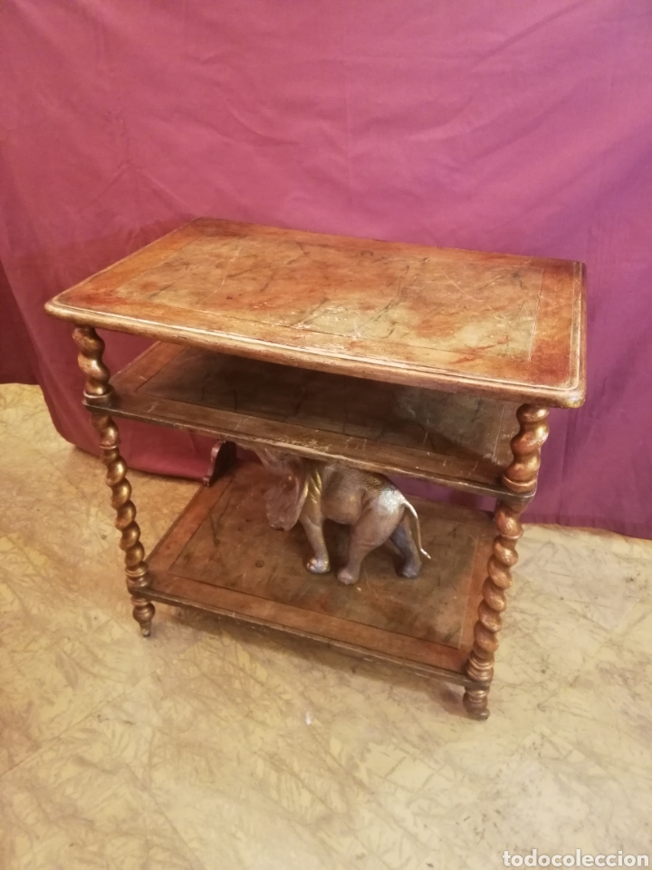 Antig&uuml;edades: MESA ESTUCADA DE 2 ALTURAS CON RUEDAS - Foto 1