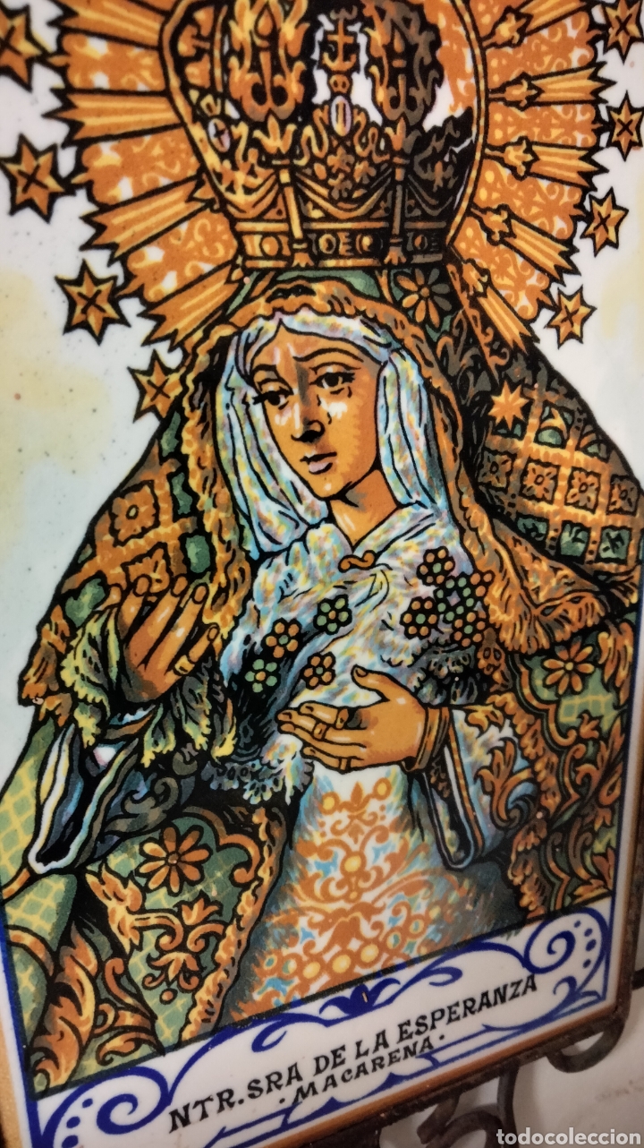 Antig&uuml;edades: HERRAJE CON AZULEJO DE LA MACARENA - Foto 3