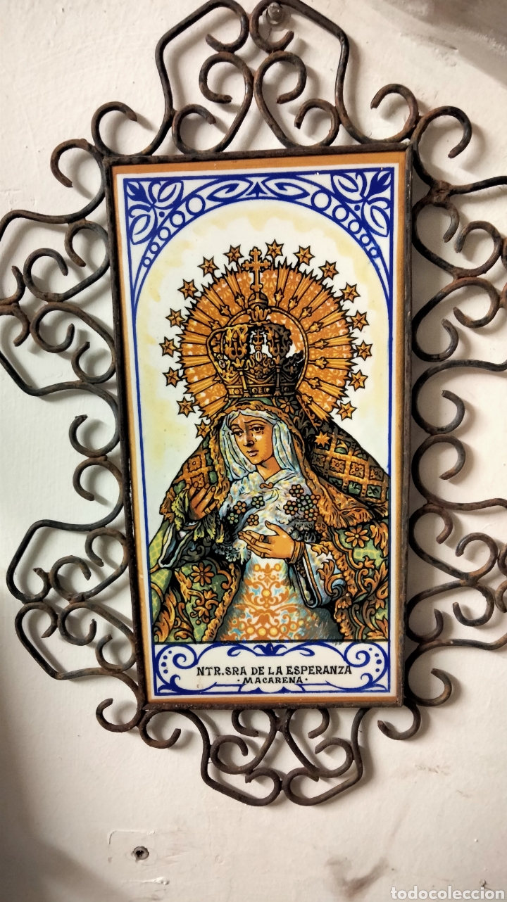 Antig&uuml;edades: HERRAJE CON AZULEJO DE LA MACARENA - Foto 1