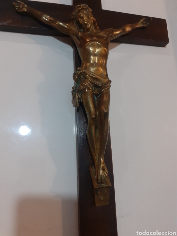 Antig&uuml;edades: CRUCIFIJO DE BRONCE. - Foto 2
