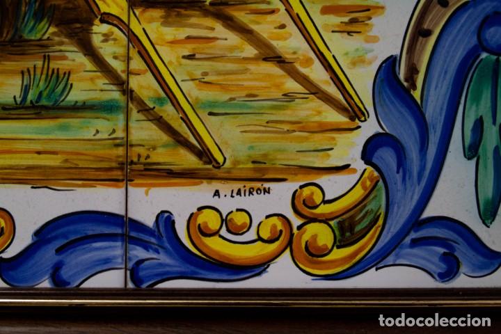 Antig&uuml;edades: Cuadro de porcelana pintada - Foto 3