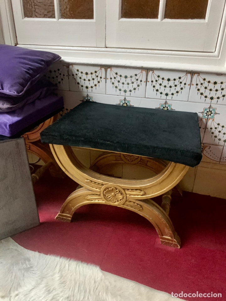 Antig&uuml;edades: Taburetes de pan de oro Versace - Foto 2