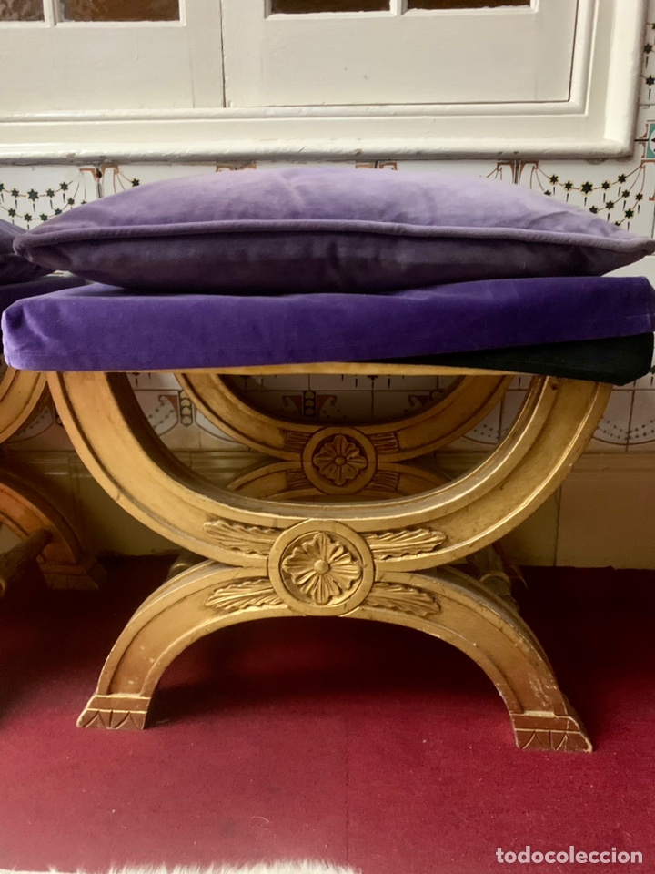 Antig&uuml;edades: Taburetes de pan de oro Versace - Foto 6