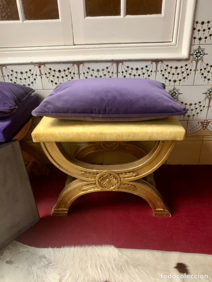 Antig&uuml;edades: Taburetes de pan de oro Versace - Foto 1