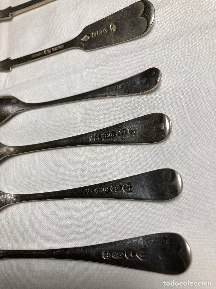 Antig&uuml;edades: 10 cucharas variadas ba&ntilde;adas en plata - Foto 6