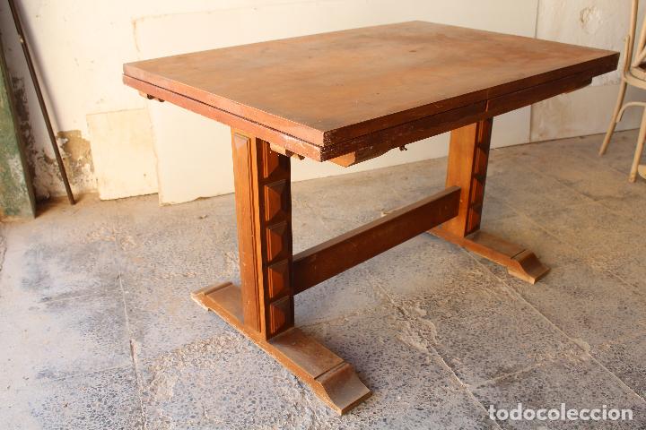 Antig&uuml;edades: mesa extensible de madera maciza - Foto 8