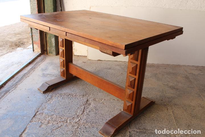 Antig&uuml;edades: mesa extensible de madera maciza - Foto 1