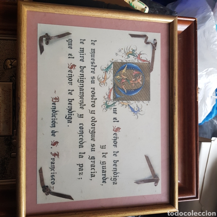 Antig&uuml;edades: Bendici&oacute;n San Francisco de As&iacute;s enmarcada