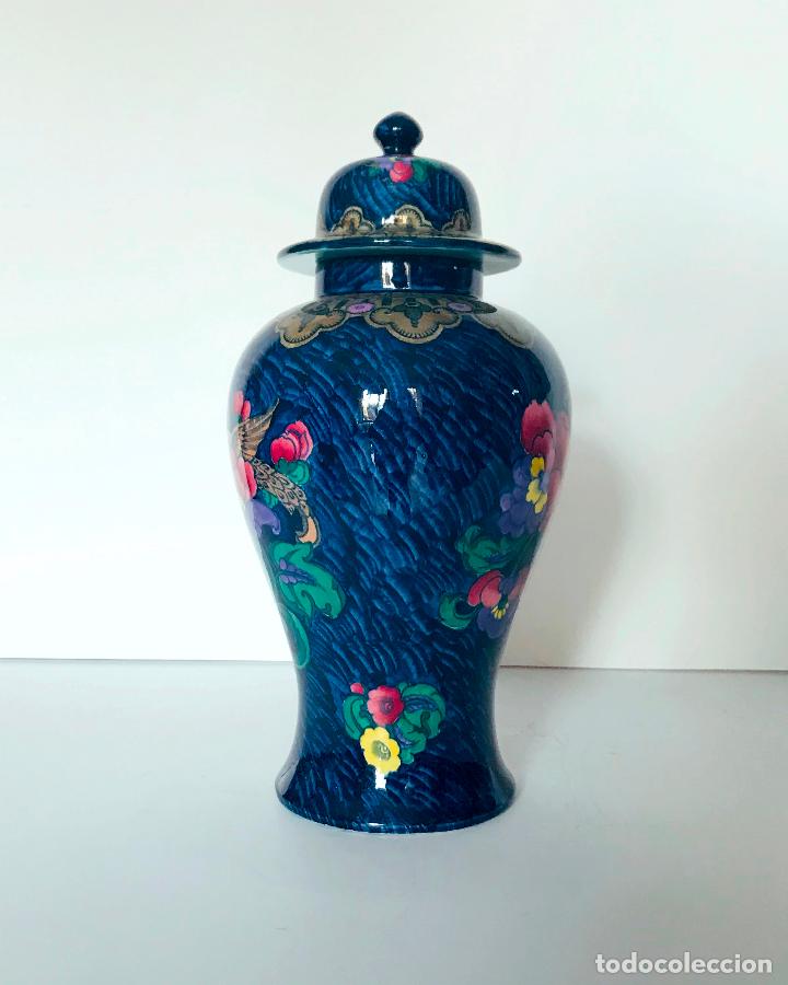 Antigüedades: Tibor jarrón esmaltado y pintado a mano ”Losol Ware Magnolia Keeling & Co. Burslem England. 30cm - Foto 4 - 236921985
