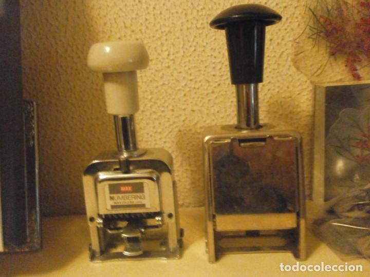 Antig&uuml;edades: 2 Numeradores de mano REXEL UN 15 - MAX NUMBERING 607 JAPAN BUEN ESTADO