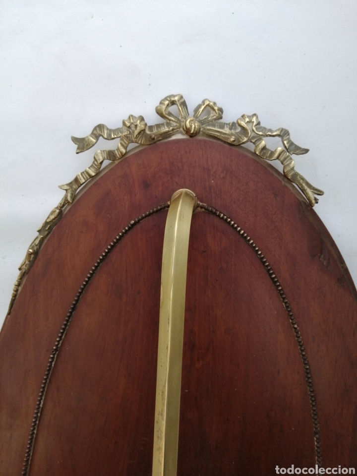 Antig&uuml;edades: Antiguo perchero bronce y roble siglo xix - Foto 9